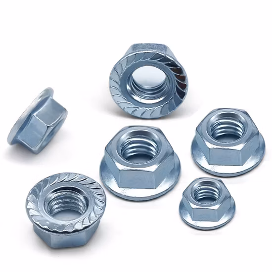 DIN6923 Yellow Plated Hex Flange Cap Serrated Lock Nut