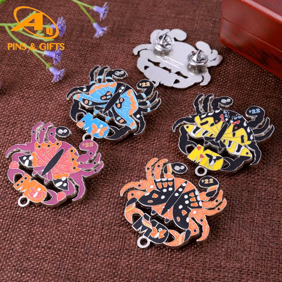 Wholesale Manufacturer Customized Metal Logo Craft Brass Brooch for Dress Souvenir Police Badge Gold Enamel Cartoon Anime Hat Lapel Pins for Promotion Gifts