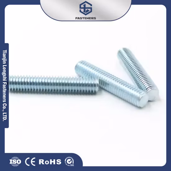 M8 M10 M12 Zinc Plated, HDG, SS304/316 Fully Threaded Rods, Threaded Bar, and Studs