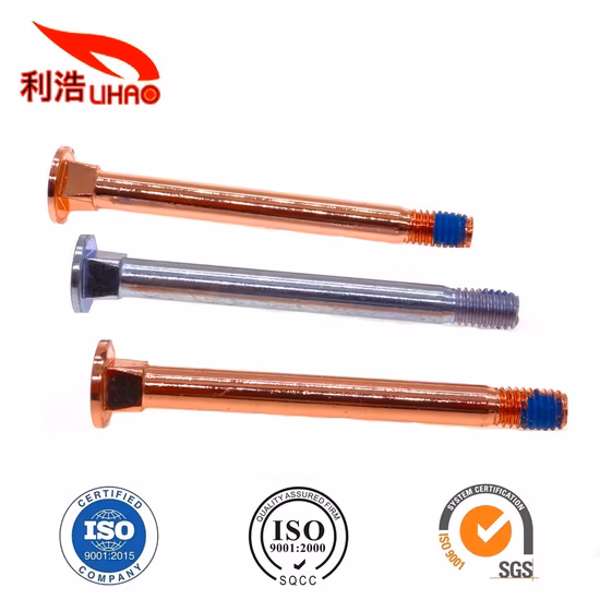 6*65 Rose Gold-Plated Carbon Steel Square-Neck Half Thread/Tooth Carriage Bolts